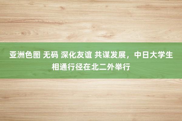 亚洲色图 无码 深化友谊 共谋发展，中日大学生相通行径在北二外举行