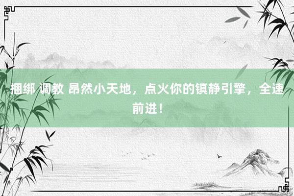 捆绑 调教 昂然小天地，点火你的镇静引擎，全速前进！