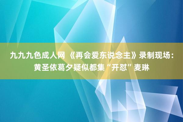 九九九色成人网 《再会爱东说念主》录制现场：黄圣依葛夕疑似都集“开怼”麦琳