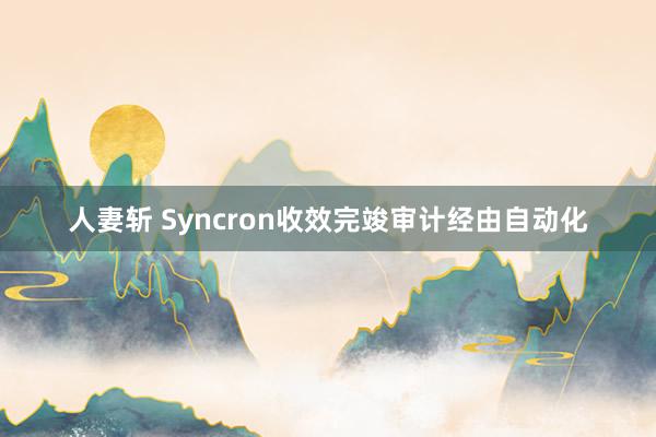人妻斩 Syncron收效完竣审计经由自动化