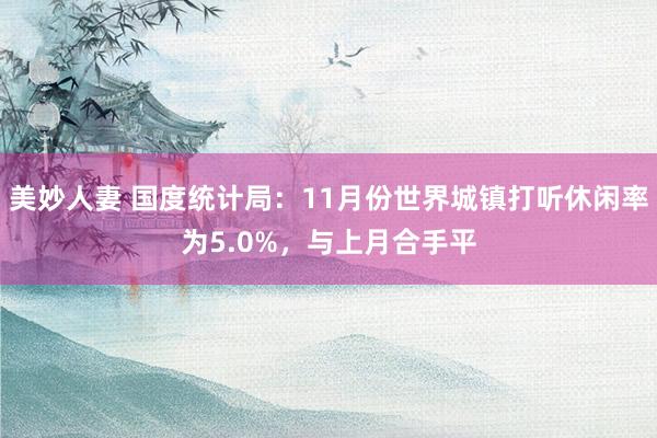 美妙人妻 国度统计局：11月份世界城镇打听休闲率为5.0%，与上月合手平
