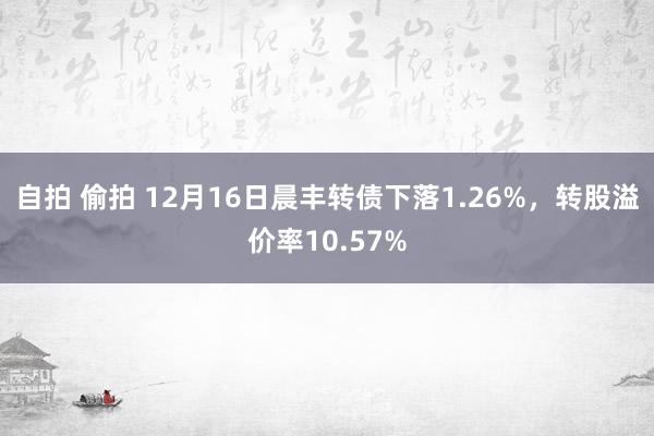 自拍 偷拍 12月16日晨丰转债下落1.26%，转股溢价率10.57%