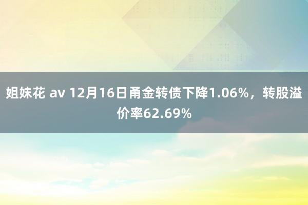 姐妹花 av 12月16日甬金转债下降1.06%，转股溢价率62.69%