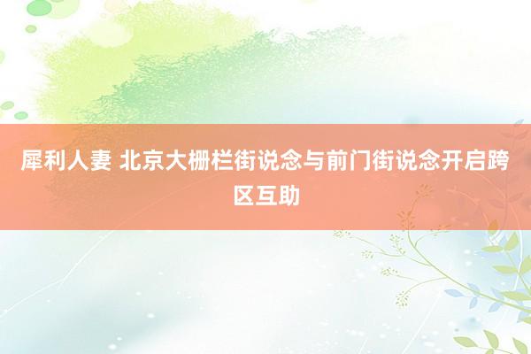 犀利人妻 北京大栅栏街说念与前门街说念开启跨区互助
