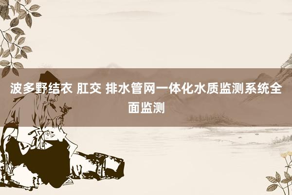 波多野结衣 肛交 排水管网一体化水质监测系统全面监测