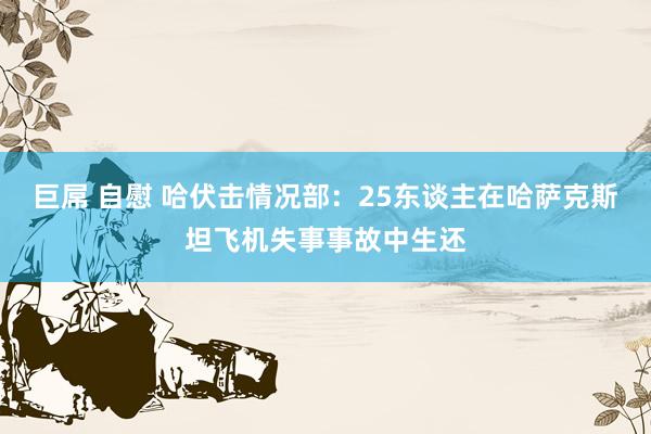 巨屌 自慰 哈伏击情况部：25东谈主在哈萨克斯坦飞机失事事故中生还