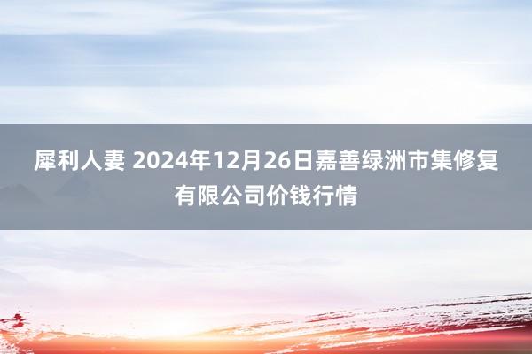 犀利人妻 2024年12月26日嘉善绿洲市集修复有限公司价钱行情