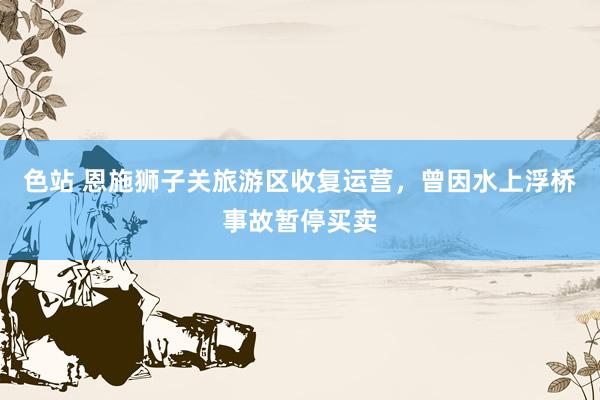 色站 恩施狮子关旅游区收复运营，曾因水上浮桥事故暂停买卖