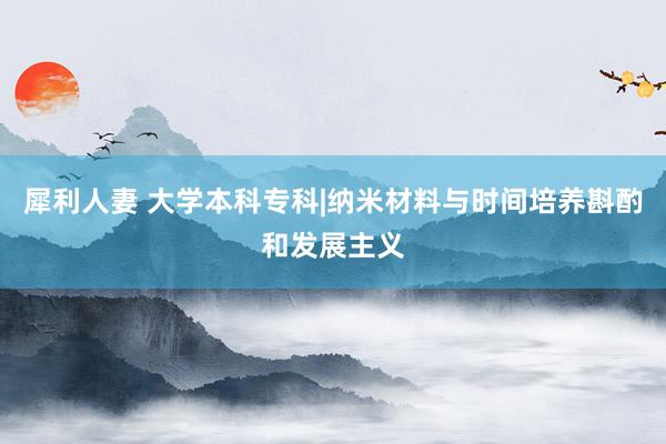 犀利人妻 大学本科专科|纳米材料与时间培养斟酌和发展主义