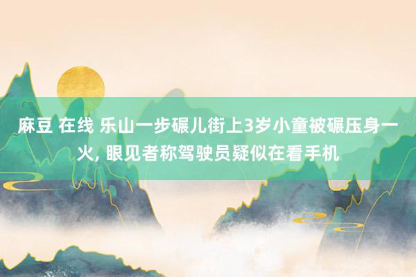 麻豆 在线 乐山一步碾儿街上3岁小童被碾压身一火, 眼见者称驾驶员疑似在看手机