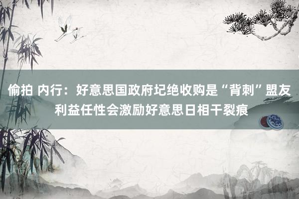偷拍 内行：好意思国政府圮绝收购是“背刺”盟友 利益任性会激励好意思日相干裂痕