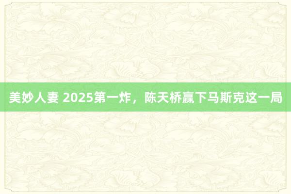 美妙人妻 2025第一炸，陈天桥赢下马斯克这一局