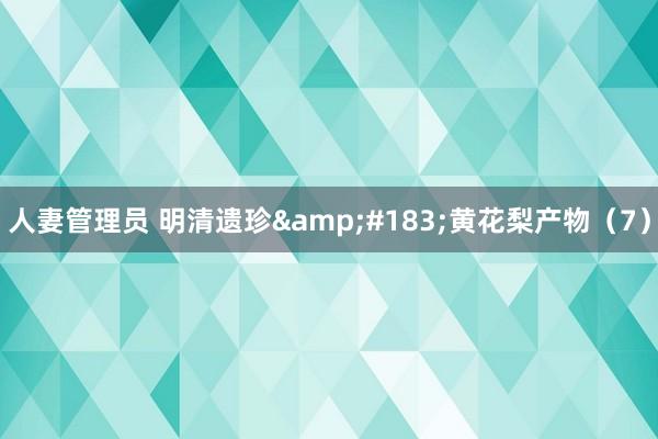 人妻管理员 明清遗珍&#183;黄花梨产物（7）