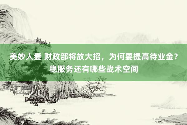 美妙人妻 财政部将放大招，为何要提高待业金？稳服务还有哪些战术空间