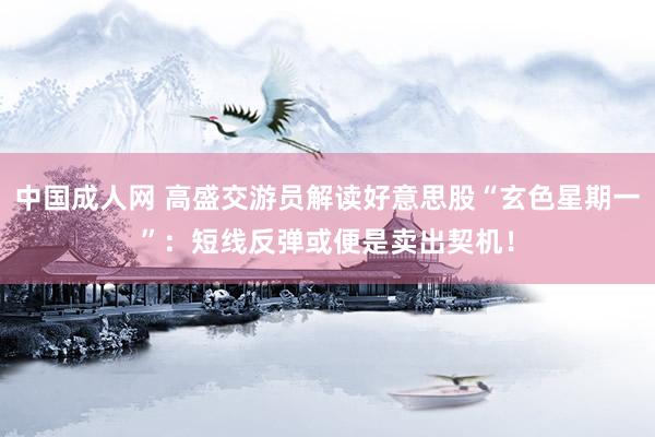 中国成人网 高盛交游员解读好意思股“玄色星期一”：短线反弹或便是卖出契机！