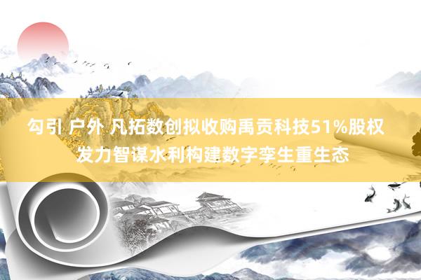 勾引 户外 凡拓数创拟收购禹贡科技51%股权   发力智谋水利构建数字孪生重生态