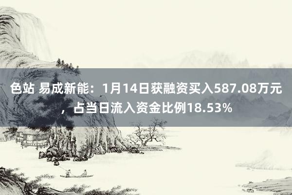 色站 易成新能：1月14日获融资买入587.08万元，占当日流入资金比例18.53%
