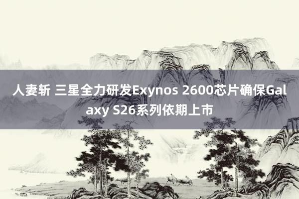 人妻斩 三星全力研发Exynos 2600芯片确保Galaxy S26系列依期上市