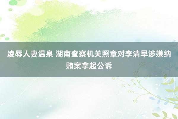 凌辱人妻温泉 湖南查察机关照章对李清早涉嫌纳贿案拿起公诉
