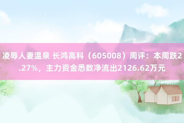 凌辱人妻温泉 长鸿高科（605008）周评：本周跌2.27%，主力资金悉数净流出2126.62万元