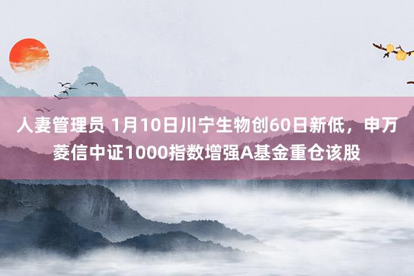 人妻管理员 1月10日川宁生物创60日新低，申万菱信中证1000指数增强A基金重仓该股