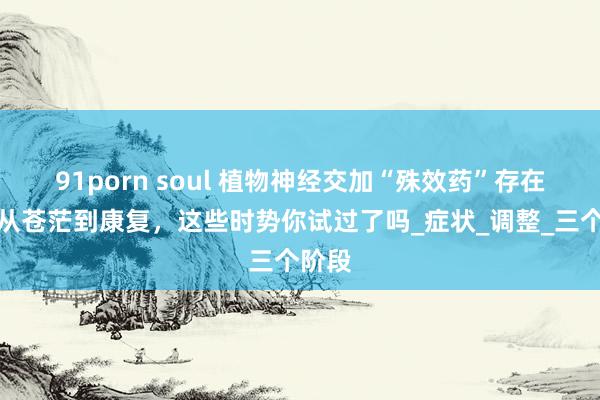 91porn soul 植物神经交加“殊效药”存在吗？从苍茫到康复，这些时势你试过了吗_症状_调整_三个阶段