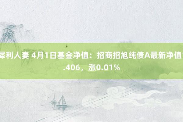 犀利人妻 4月1日基金净值：招商招旭纯债A最新净值1.406，涨0.01%