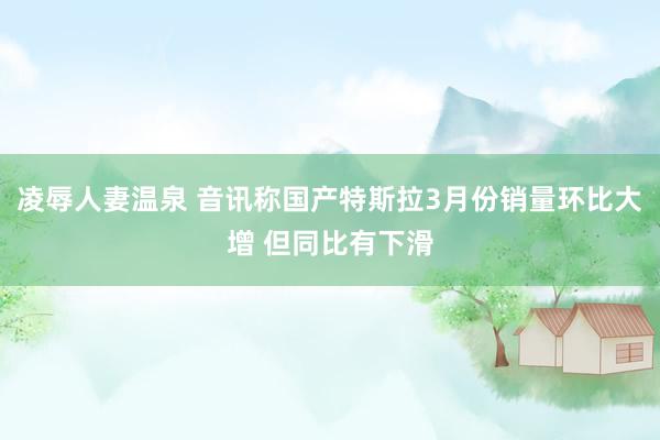 凌辱人妻温泉 音讯称国产特斯拉3月份销量环比大增 但同比有下滑
