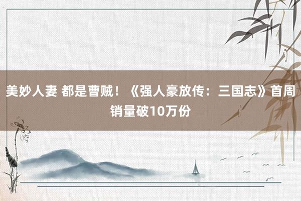 美妙人妻 都是曹贼！《强人豪放传：三国志》首周销量破10万份