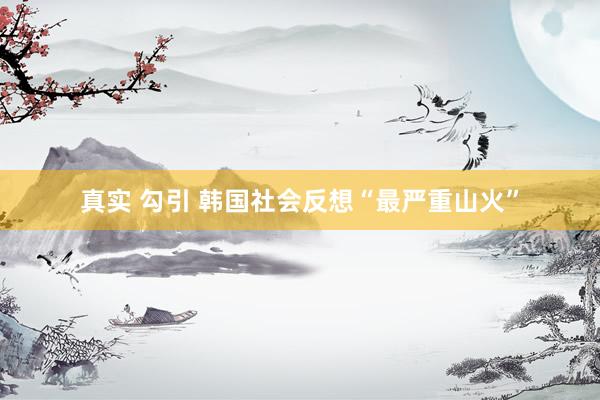 真实 勾引 韩国社会反想“最严重山火”