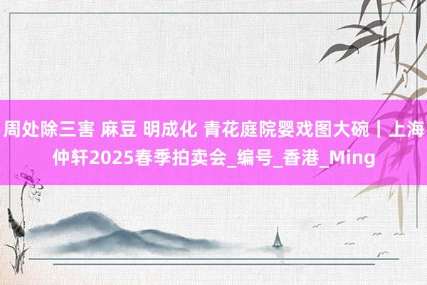 周处除三害 麻豆 明成化 青花庭院婴戏图大碗｜上海仲轩2025春季拍卖会_编号_香港_Ming