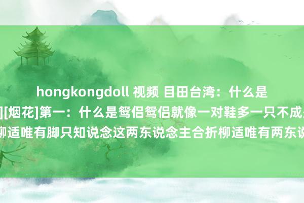 hongkongdoll 视频 目田台湾：什么是鸳侣[烟花][烟花][烟花][烟花]第一：什么是鸳侣鸳侣就像一对鞋多一只不成少一只也不成，鞋合折柳适唯有脚只知说念这两东说念主合折柳适唯有两东说念主心知