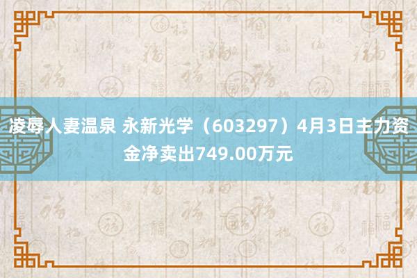 凌辱人妻温泉 永新光学（603297）4月3日主力资金净卖出749.00万元