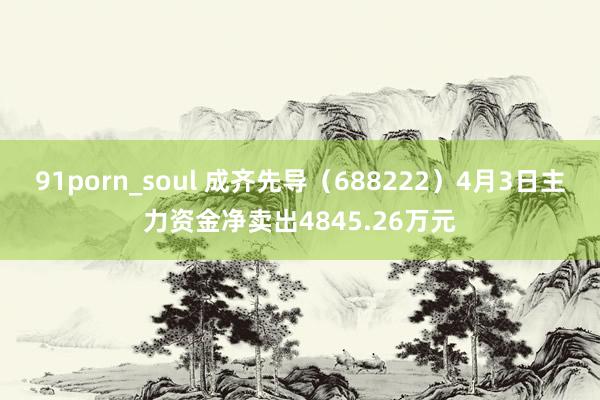 91porn_soul 成齐先导（688222）4月3日主力资金净卖出4845.26万元