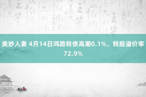美妙人妻 4月14日鸿路转债高潮0.1%，转股溢价率72.9%
