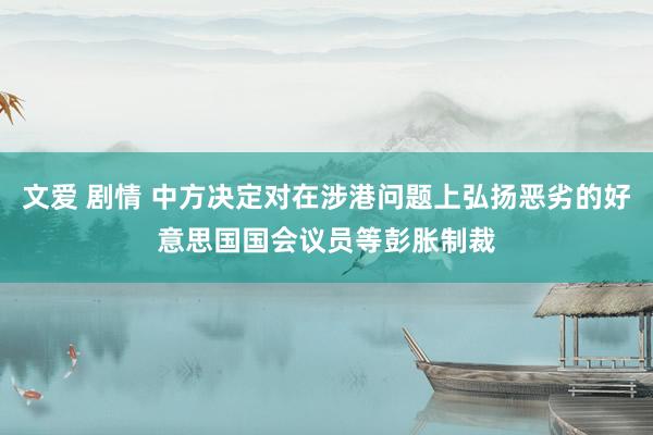 文爱 剧情 中方决定对在涉港问题上弘扬恶劣的好意思国国会议员等彭胀制裁