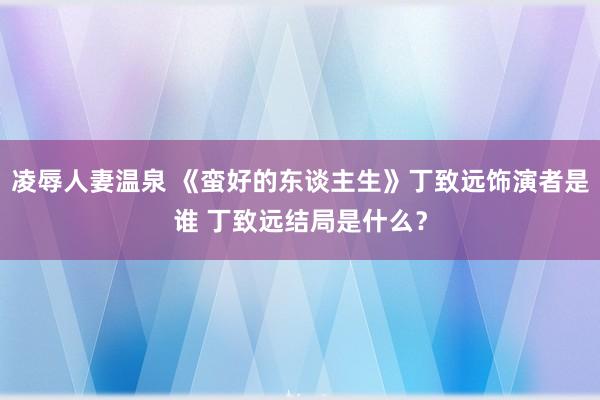凌辱人妻温泉 《蛮好的东谈主生》丁致远饰演者是谁 丁致远结局是什么？