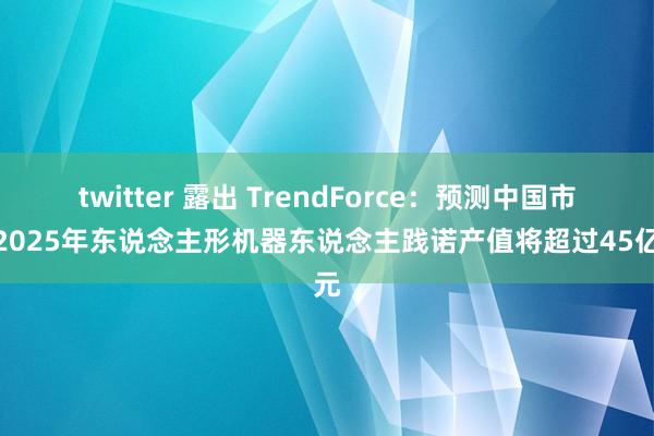 twitter 露出 TrendForce：预测中国市集2025年东说念主形机器东说念主践诺产值将超过45亿元