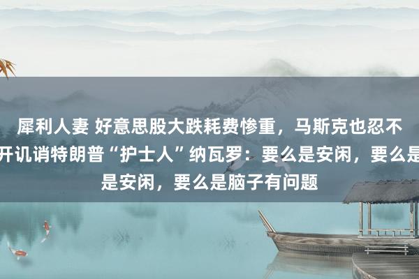 犀利人妻 好意思股大跌耗费惨重，马斯克也忍不住了！他公开讥诮特朗普“护士人”纳瓦罗：要么是安闲，要么是脑子有问题