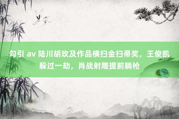 勾引 av 陆川胡玫及作品横扫金扫帚奖，王俊凯躲过一劫，肖战射雕提前躺枪