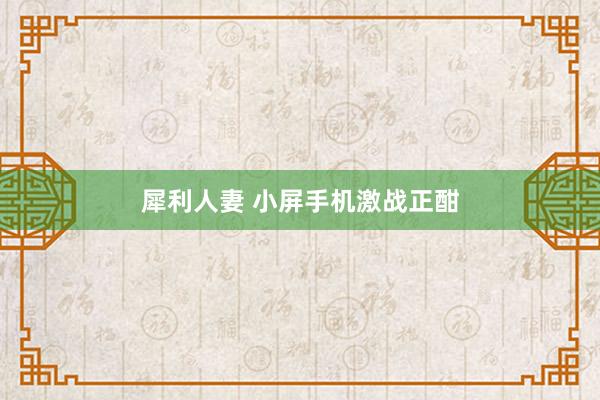 犀利人妻 小屏手机激战正酣
