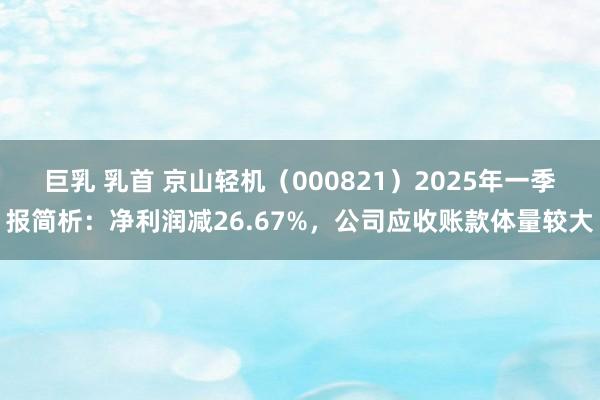 巨乳 乳首 京山轻机（000821）2025年一季报简析：净利润减26.67%，公司应收账款体量较大