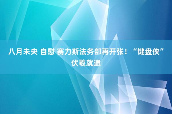 八月未央 自慰 赛力斯法务部再开张！“键盘侠”伏羲就逮